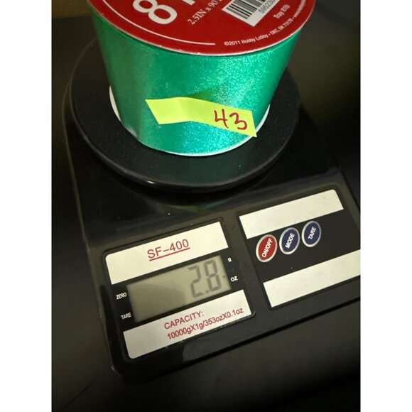 Green Tulle Christmas Ribbon 2.5IN X 90FT Hobby Lobby Craft Decor Crafting - Picture 6 of 6